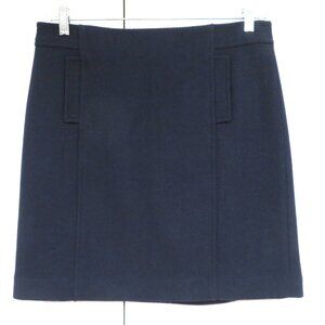 Talbots Wool Blend Skirt 8P Navy Blue Solid
